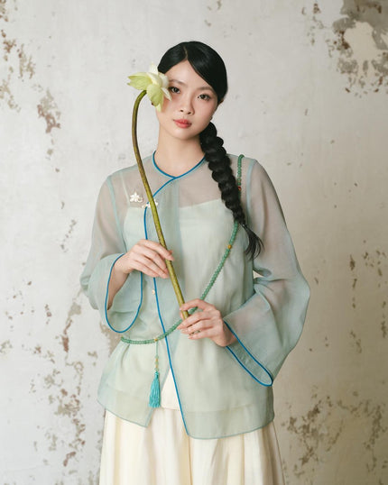 Jade Serenity Organza Blouse- HP01