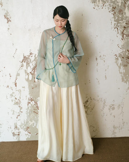 Jade Serenity Organza Blouse- HP01