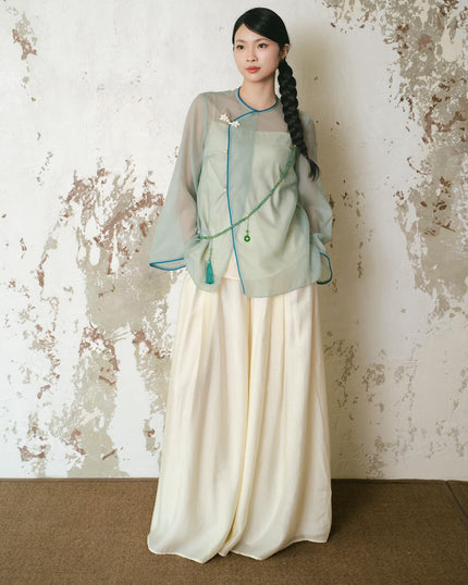 Silk Culottes Skirt Pants - Multi Color - HP52