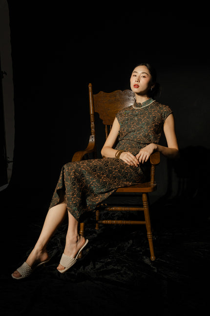 Mandarin Collar Qipao - Black HP65
