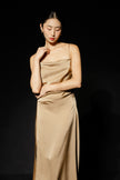 Silk Slip Dress - Brown HP66