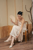 Willow Whisper Silk Dress - Cream HP56