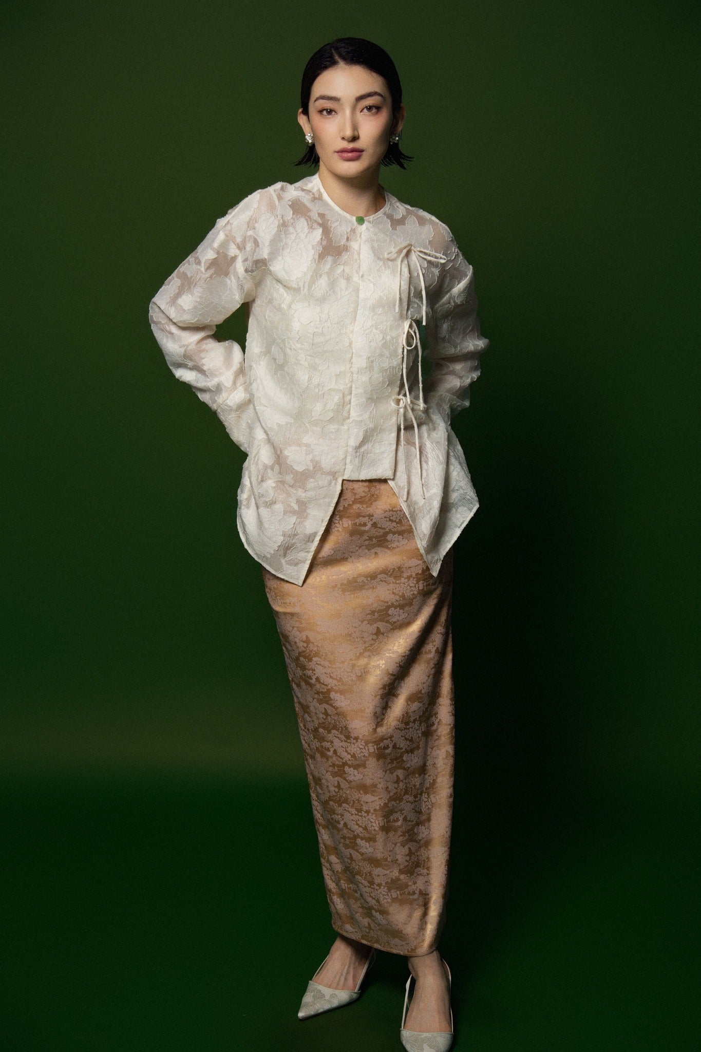 Celestial Blouse - Cream/ Chiffon HP48