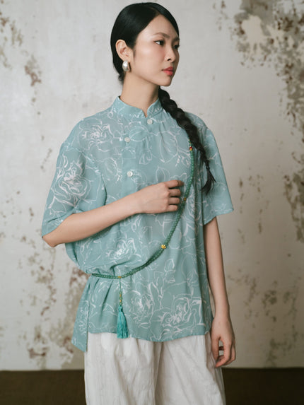 Nostalgia Blouse - Blue HP23