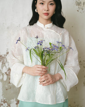 Flamingo Blouse - White HP08