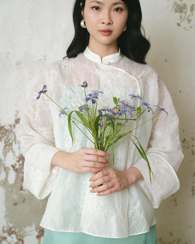 Flamingo Blouse - White HP08