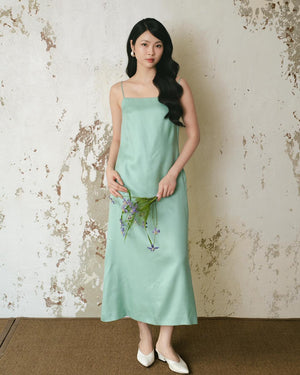 Luxury Silk Spaghetti Strap Dress- HP51