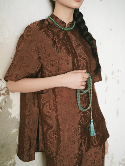 Nostalgia Blouse - Brown HP13