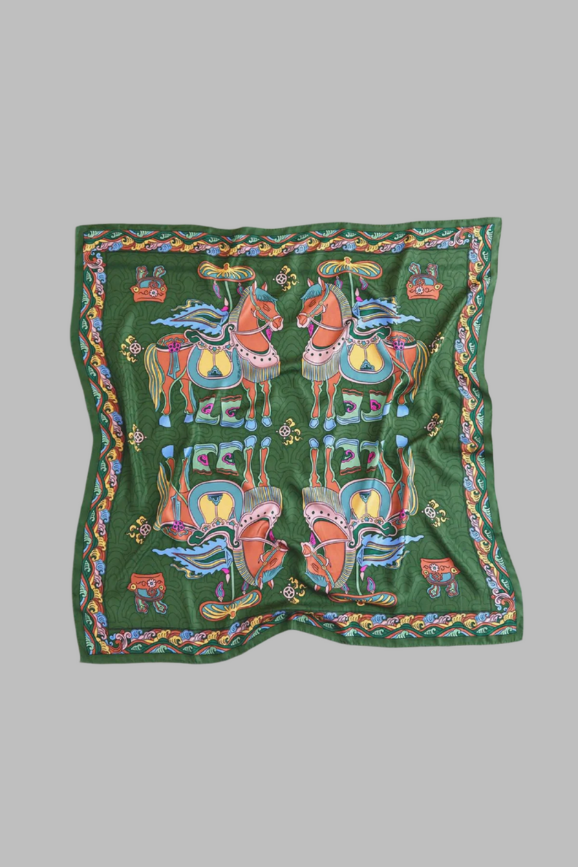Eternal Fortune Horse Silk Scarf