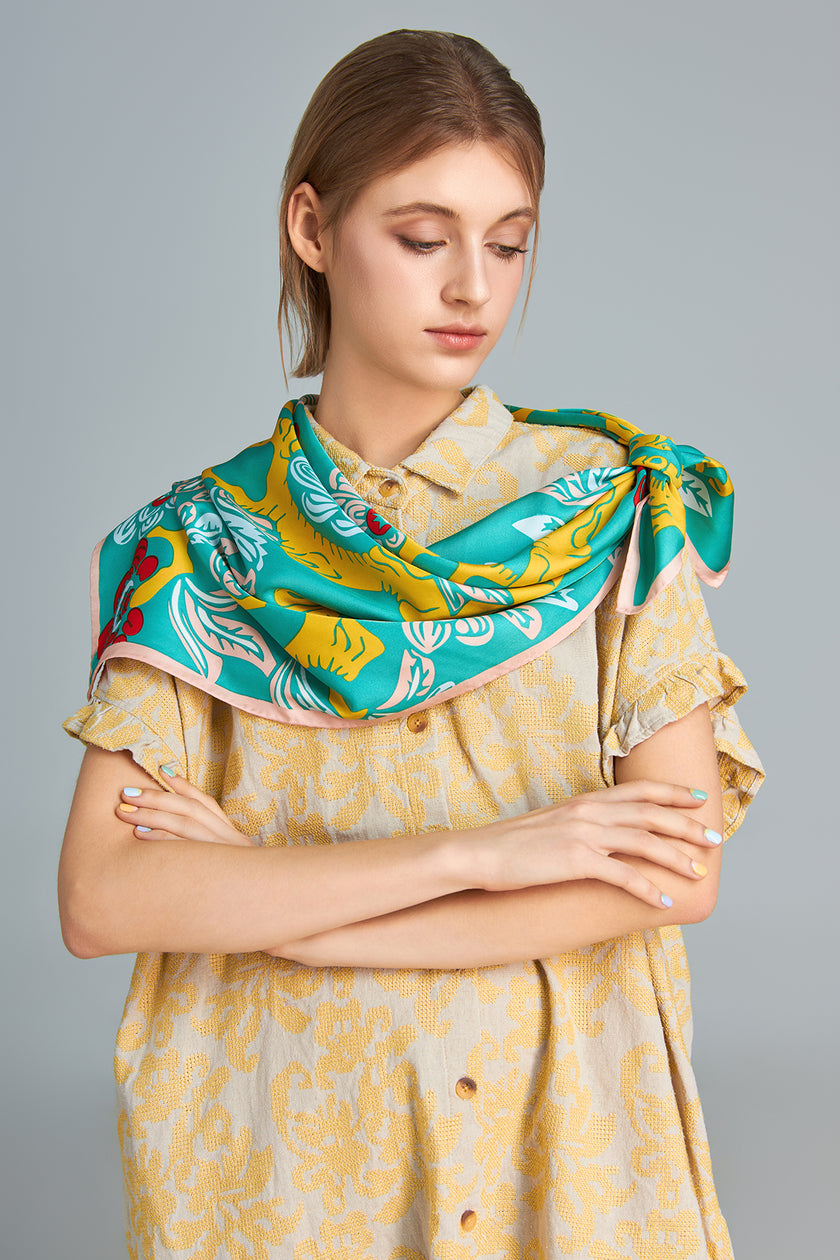 The Garden of Youth Silk Scarf