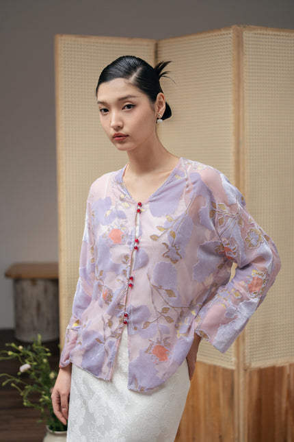 Blushing Geranium Blouse - Purple HP36