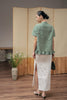 Silken Grace Ruffled Blouse - Green HP40