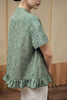 Silken Grace Ruffled Blouse - Green HP40