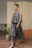 Sheer Petal Midi Dress - Grey HP66