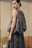 Sheer Petal Midi Dress - Grey HP66