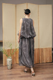 Sheer Petal Midi Dress - Grey HP66