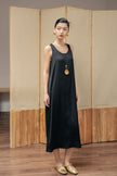 Minimalist Silk Tank Midi Dress - Multi color HP61