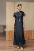 Sheer Midi Dress- Black HP67