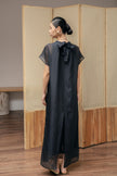 Sheer Midi Dress- Black HP67