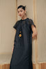 Sheer Midi Dress- Black HP67