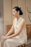Cherry Bloom Sleeveless Set - Cream HP39