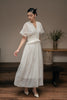 Dandelion Flowy Ruched Midi Dress - Cream HP60