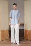 Serene Silk Blend Blouse - Blue HP32