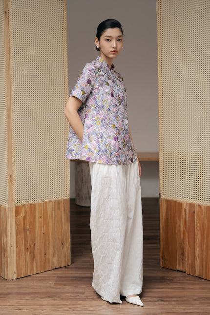 Meadow Bloom Mandarin Blouse - HP35