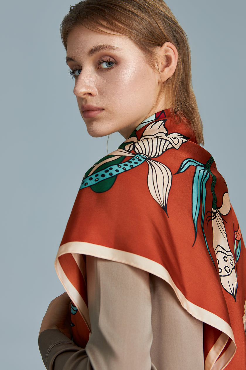 The Lotus Dance Silk Scarf